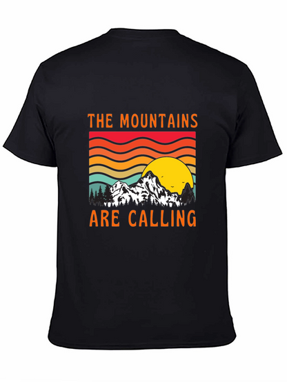 Mountains Are Calling Black Tee
