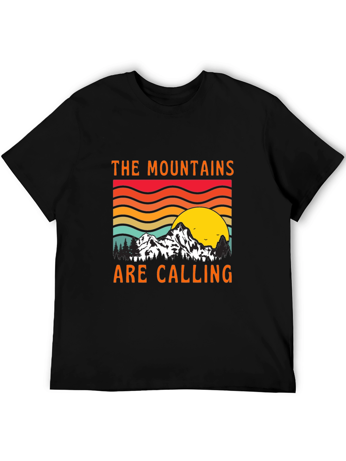 Mountains Are Calling Black Tee