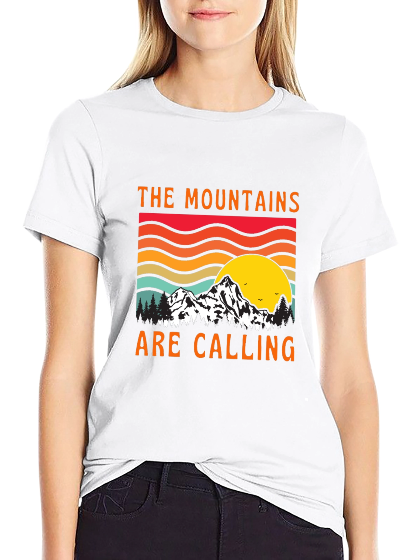 Mountains Are Calling Black Tee