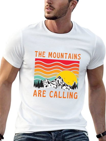 Mountains Are Calling Black Tee