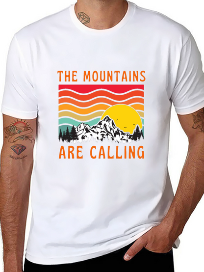 Mountains Are Calling Black Tee