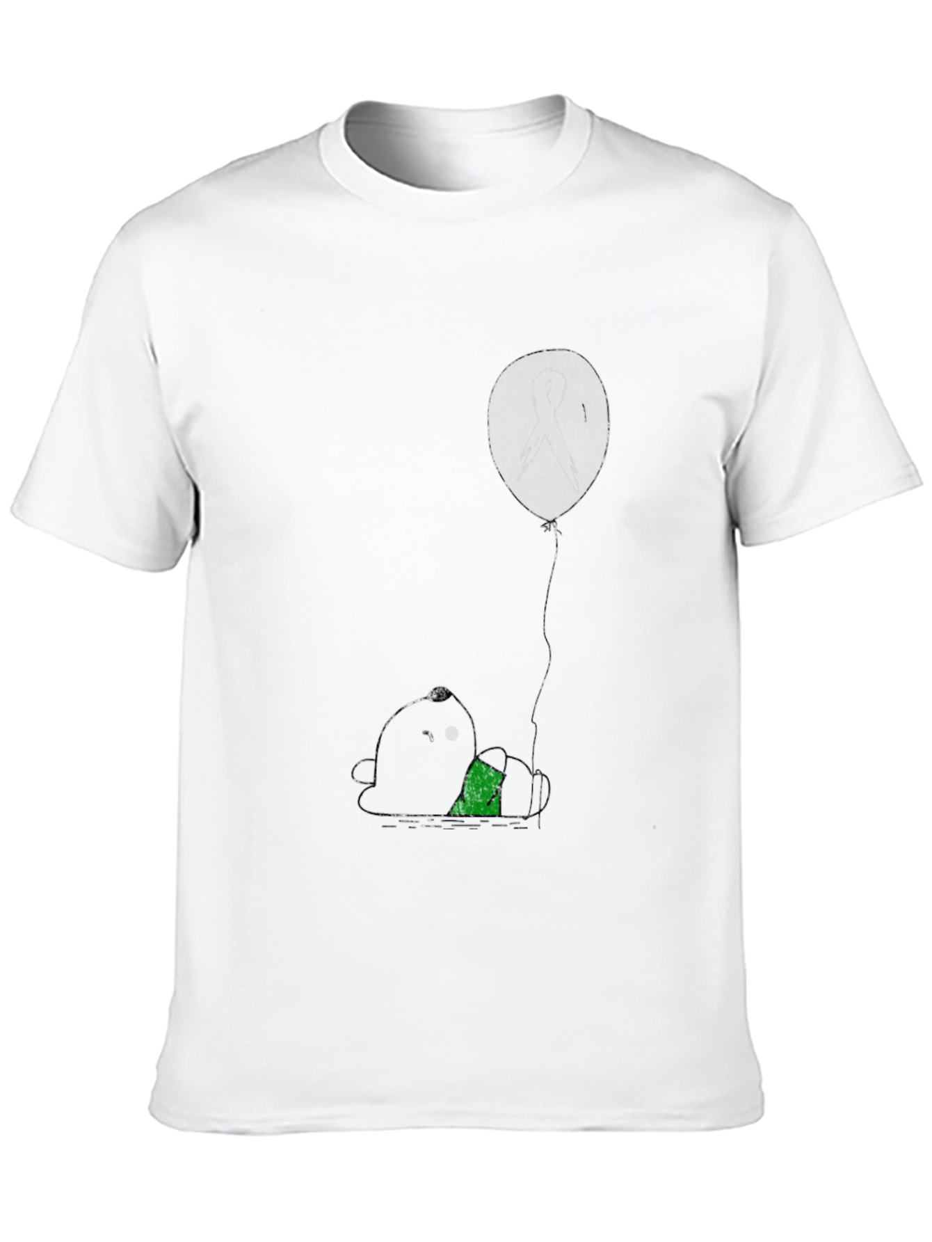 Unique Graphic Print T-Shirt: Panda and Ribbon Balloon