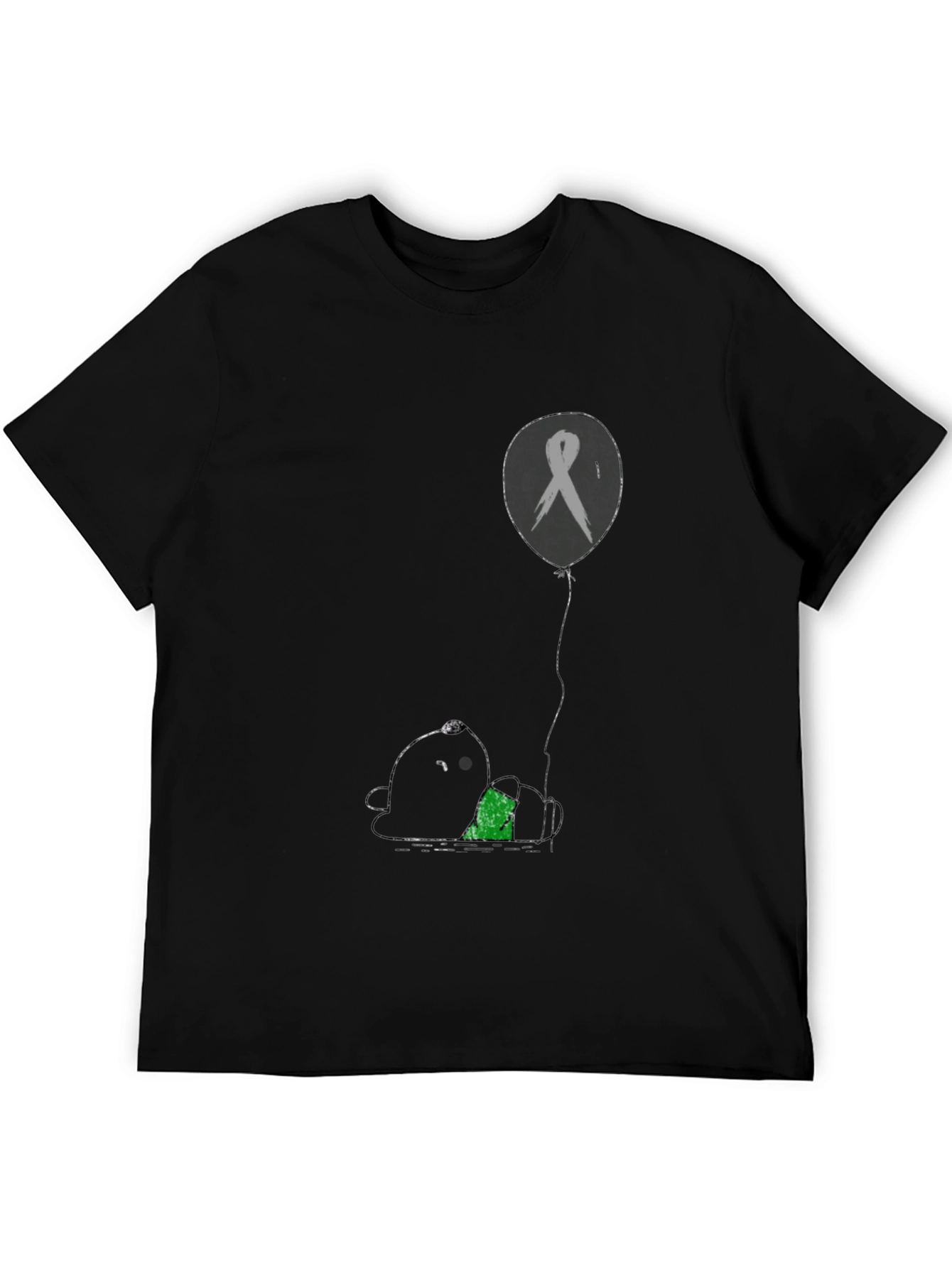 Unique Graphic Print T-Shirt: Panda and Ribbon Balloon