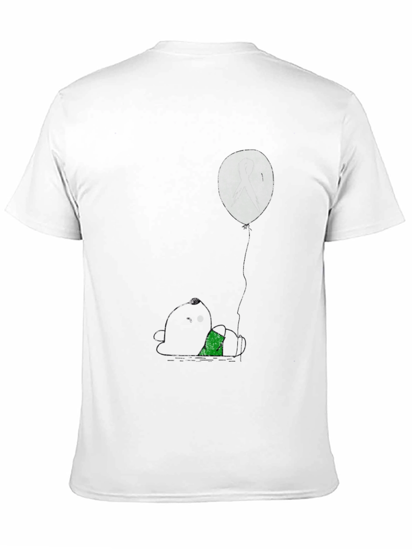 Unique Graphic Print T-Shirt: Panda and Ribbon Balloon