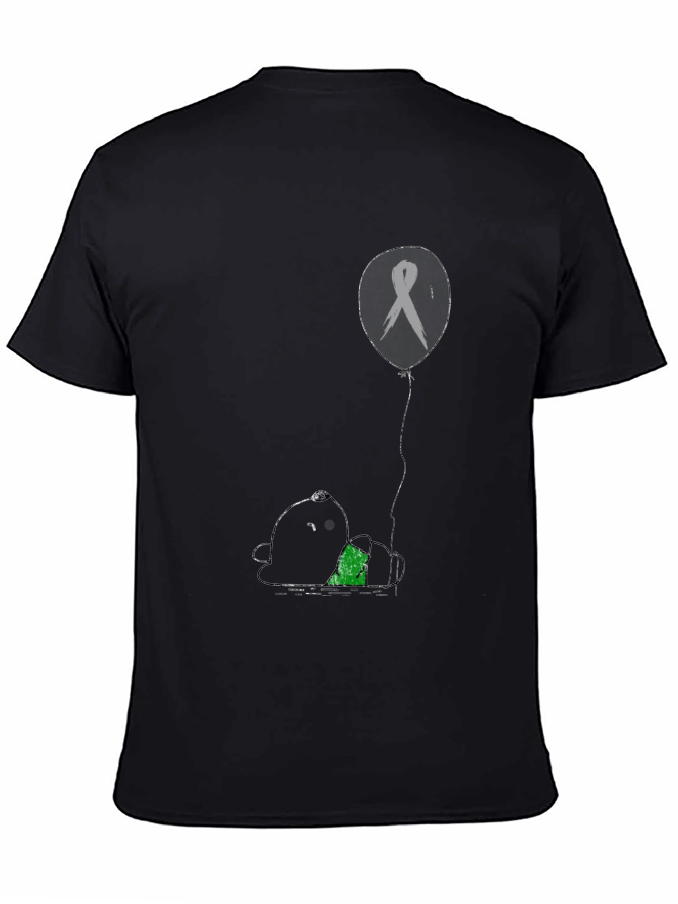 Unique Graphic Print T-Shirt: Panda and Ribbon Balloon