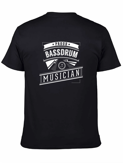 Proud Bassdrum Musician Black T-Shirt