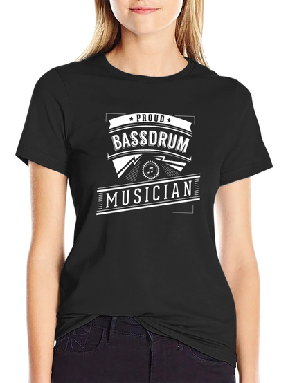 Proud Bassdrum Musician Black T-Shirt
