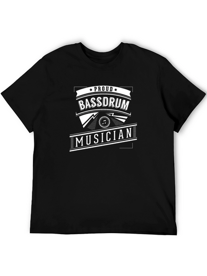 Proud Bassdrum Musician Black T-Shirt
