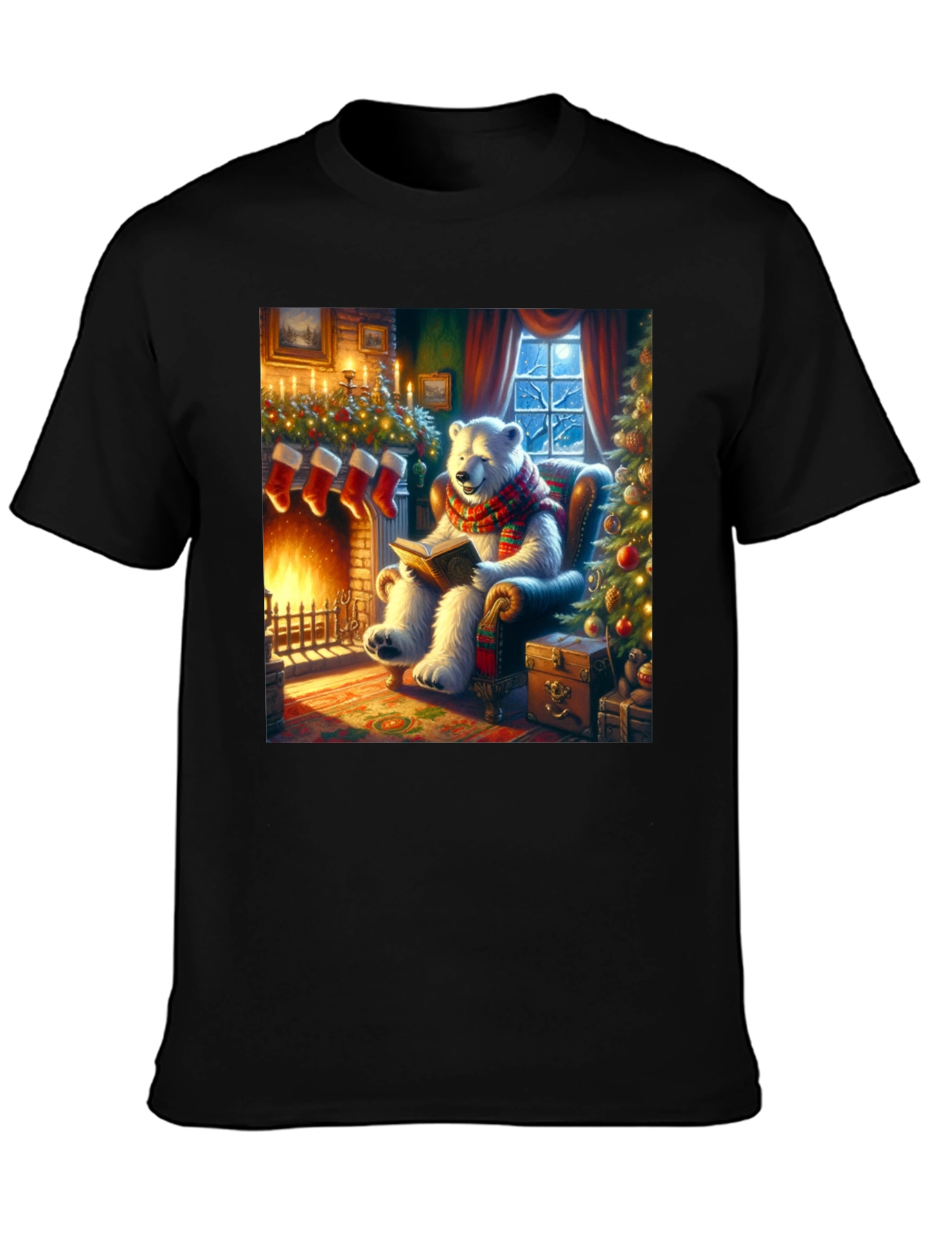 Festive Bear Reading T-Shirt