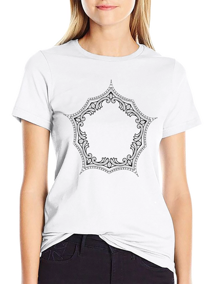 Mens Black T-Shirt with Ornamental Design
