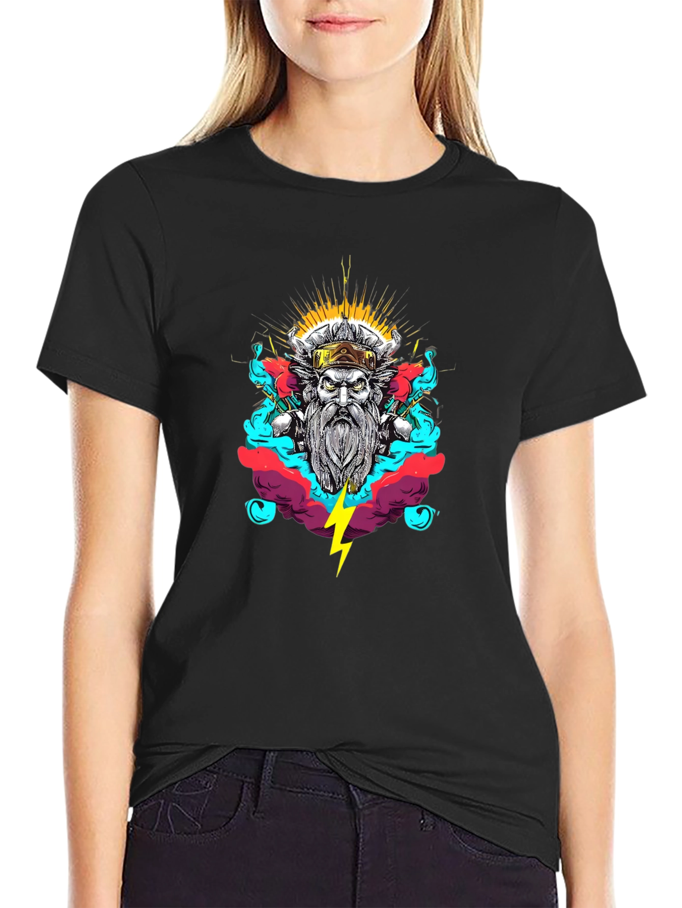 Viking Warrior Graphic Black T-Shirt