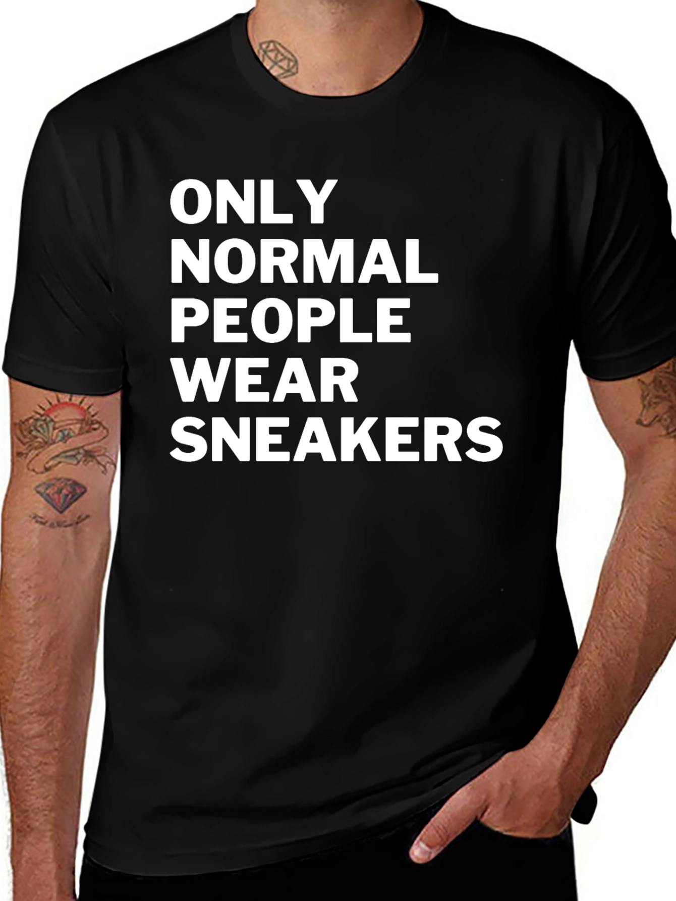 Only Normal People Wear Sneakers Black T-Shirt
