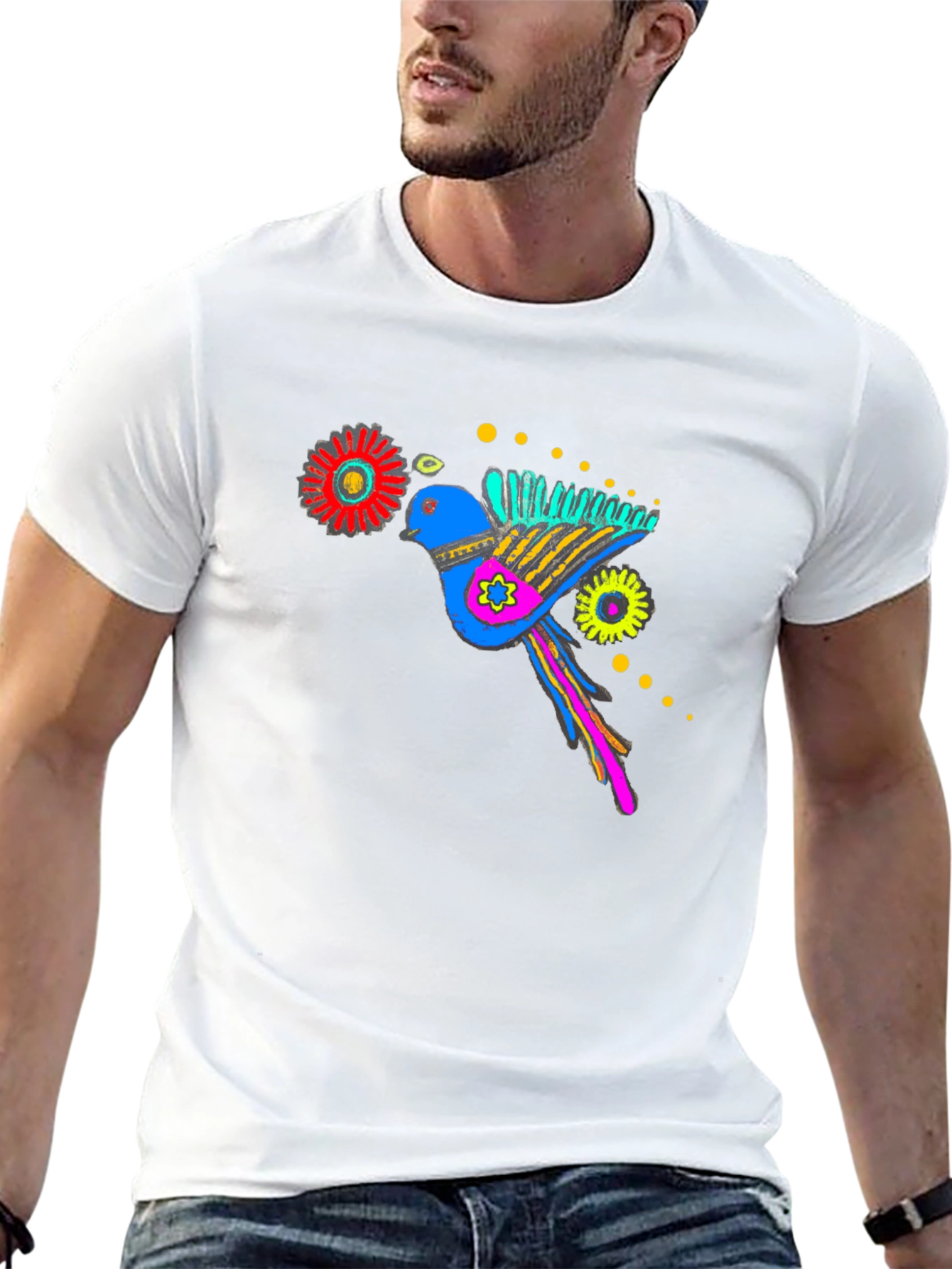 Bird Graphic Black T-Shirt