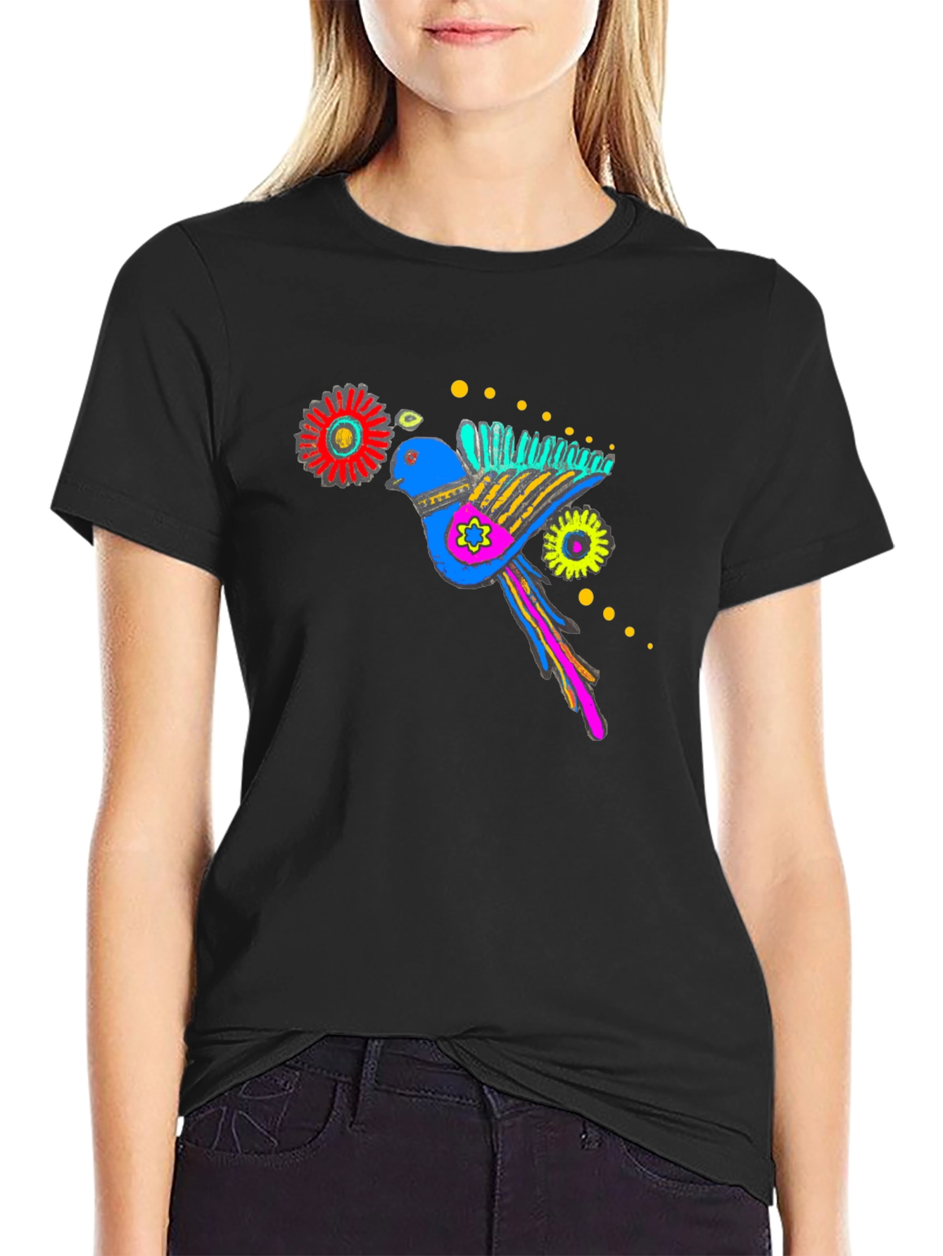 Bird Graphic Black T-Shirt