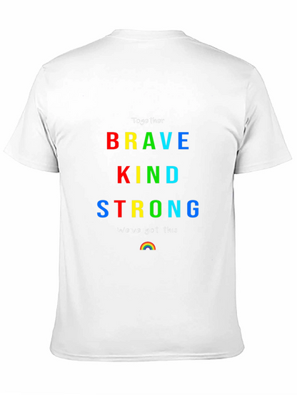 Brave Kind Strong Rainbow Graphic T-Shirt