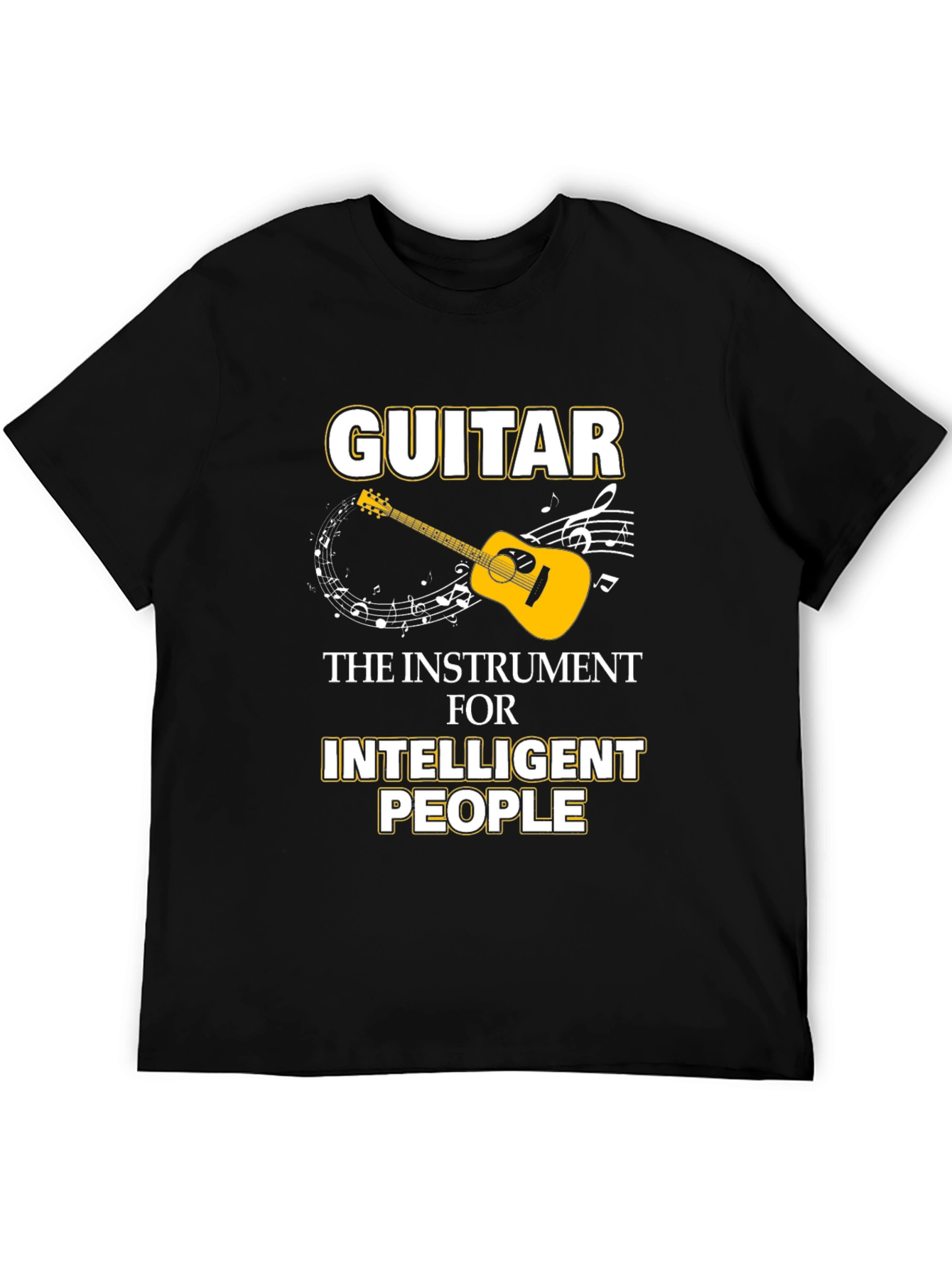 Guitar Intelligent People Black T-Shirt