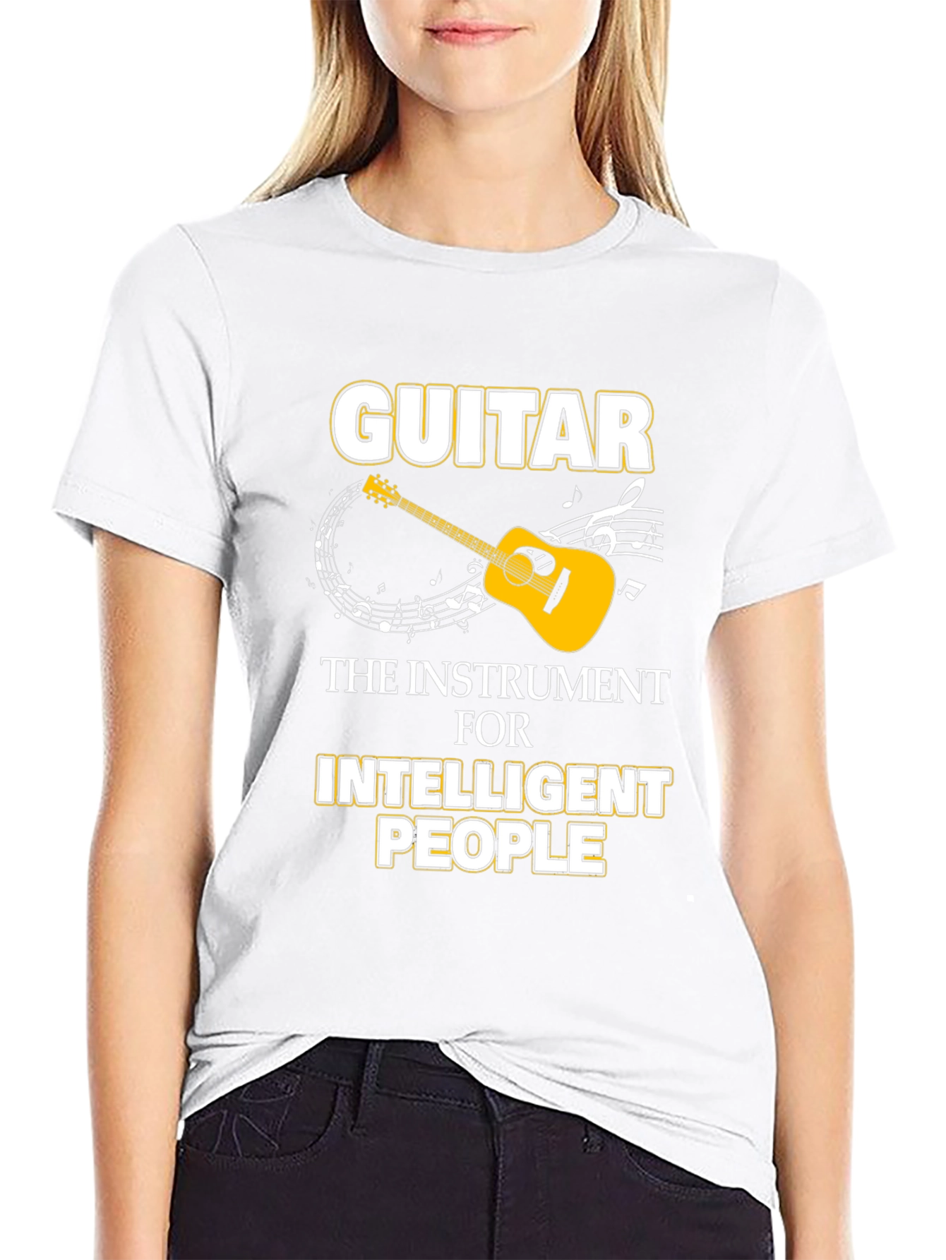 Guitar Intelligent People Black T-Shirt