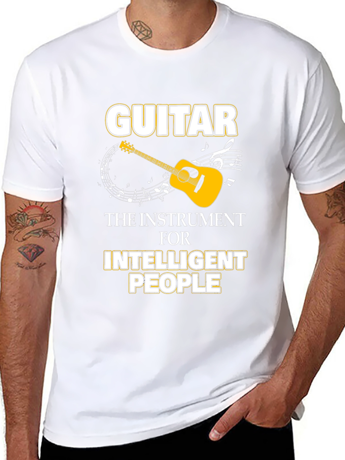 Guitar Intelligent People Black T-Shirt