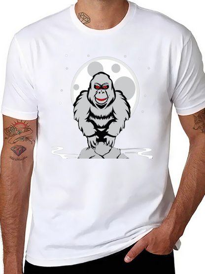 Gorilla Moon Graphic Tee - Black Cotton T-Shirt