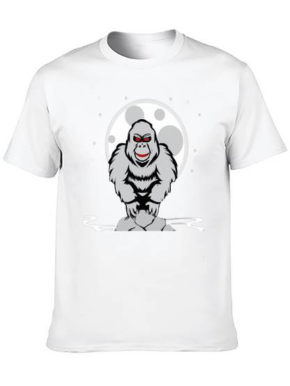 Gorilla Moon Graphic Tee - Black Cotton T-Shirt