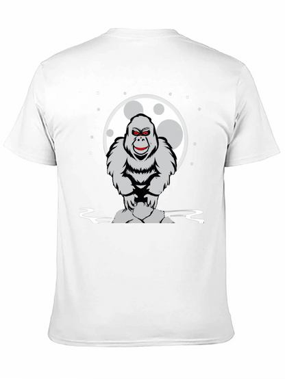 Gorilla Moon Graphic Tee - Black Cotton T-Shirt
