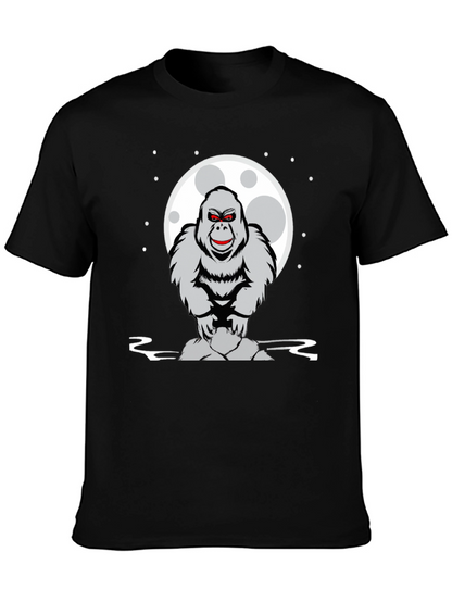 Gorilla Moon Graphic Tee - Black Cotton T-Shirt