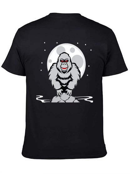 Gorilla Moon Graphic Tee - Black Cotton T-Shirt