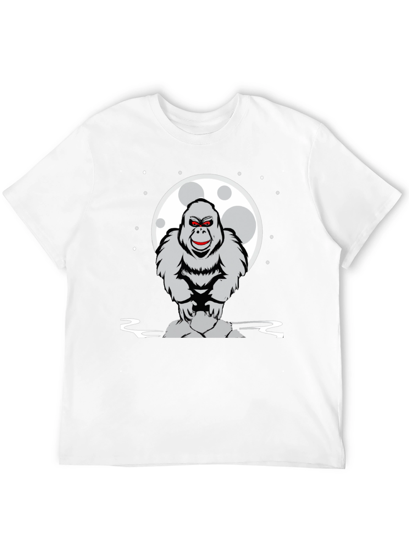 Gorilla Moon Graphic Tee - Black Cotton T-Shirt