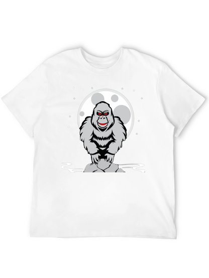 Gorilla Moon Graphic Tee - Black Cotton T-Shirt
