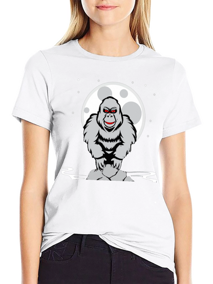 Gorilla Moon Graphic Tee - Black Cotton T-Shirt
