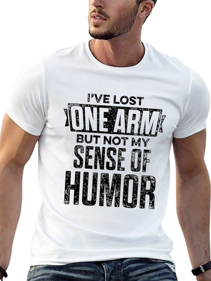 Humorous One Arm Graphic T-Shirt