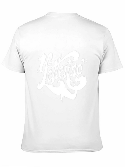 Lettering Graphic Tee - Black Cotton T-Shirt