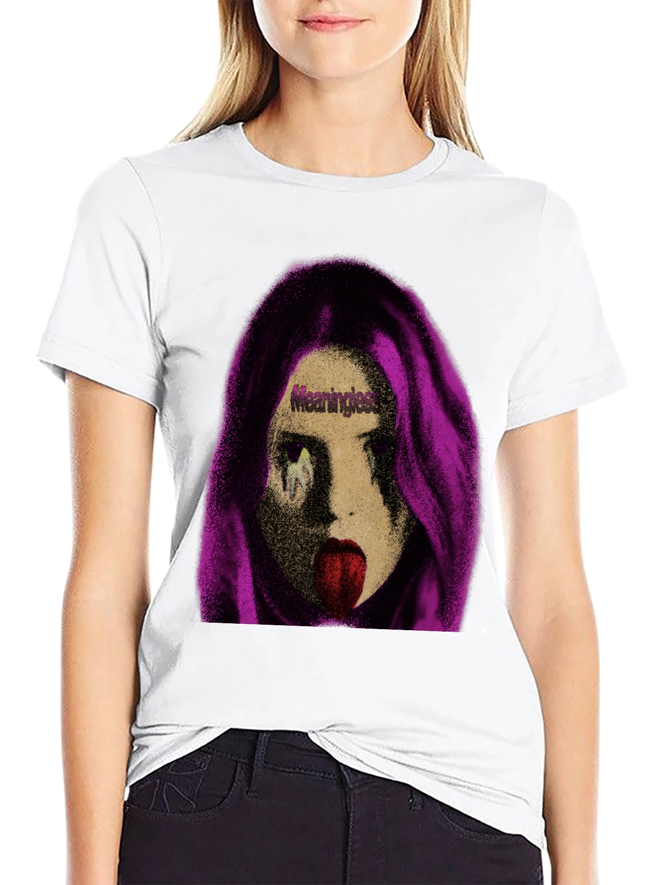 Meaningless Girl Graphic Black T-Shirt
