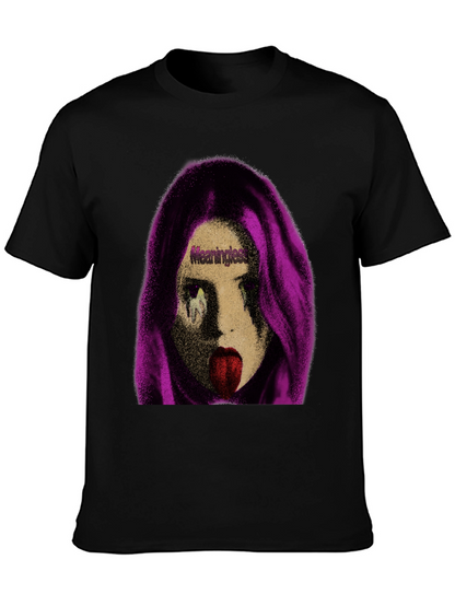 Meaningless Girl Graphic Black T-Shirt