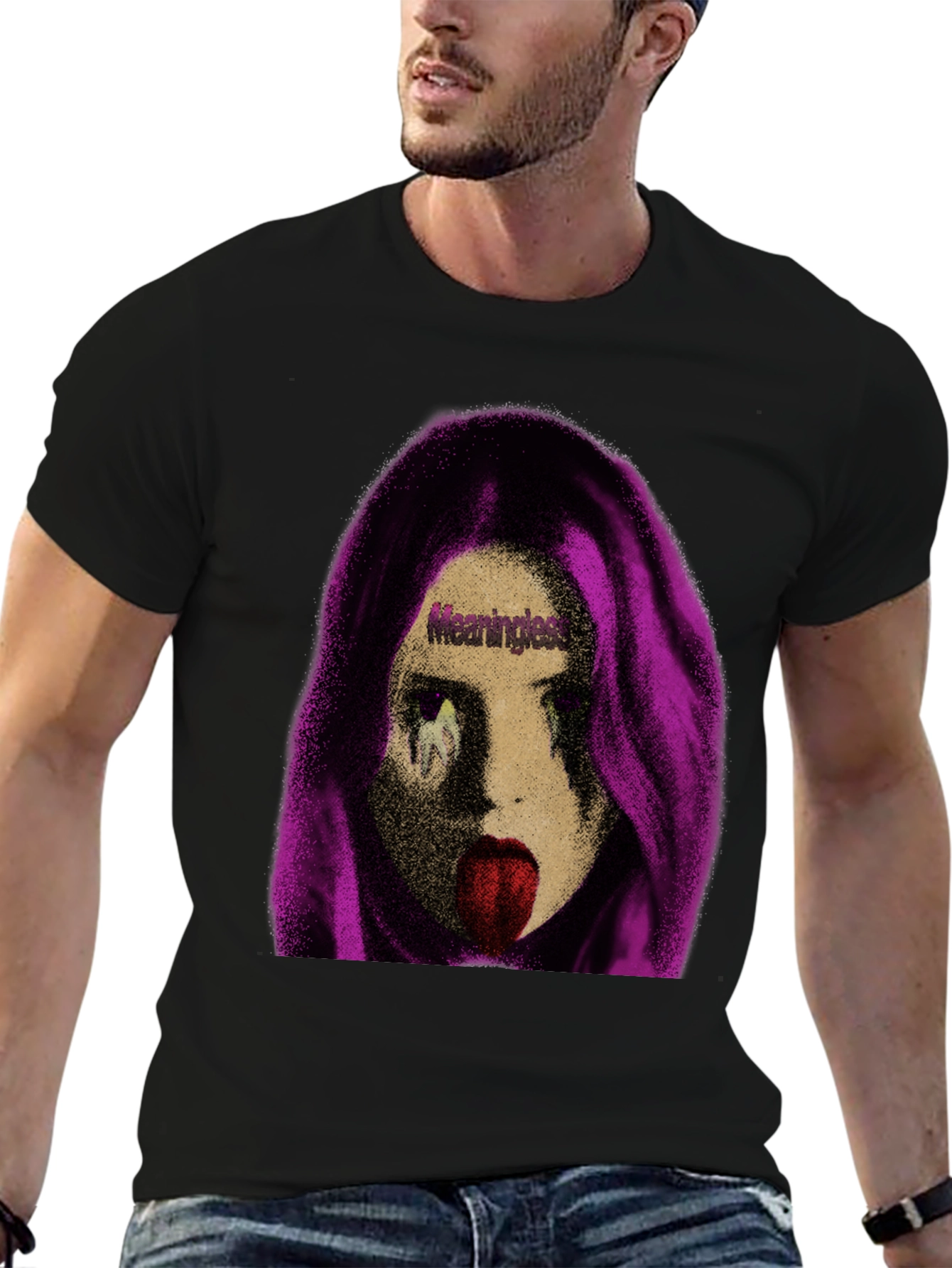 Meaningless Girl Graphic Black T-Shirt