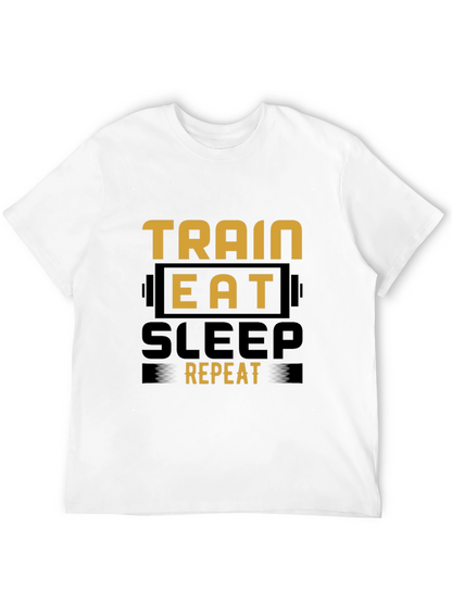 Train Eat Sleep Repeat Black Graphic Tee