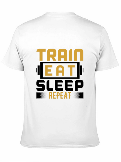 Train Eat Sleep Repeat Black Graphic Tee