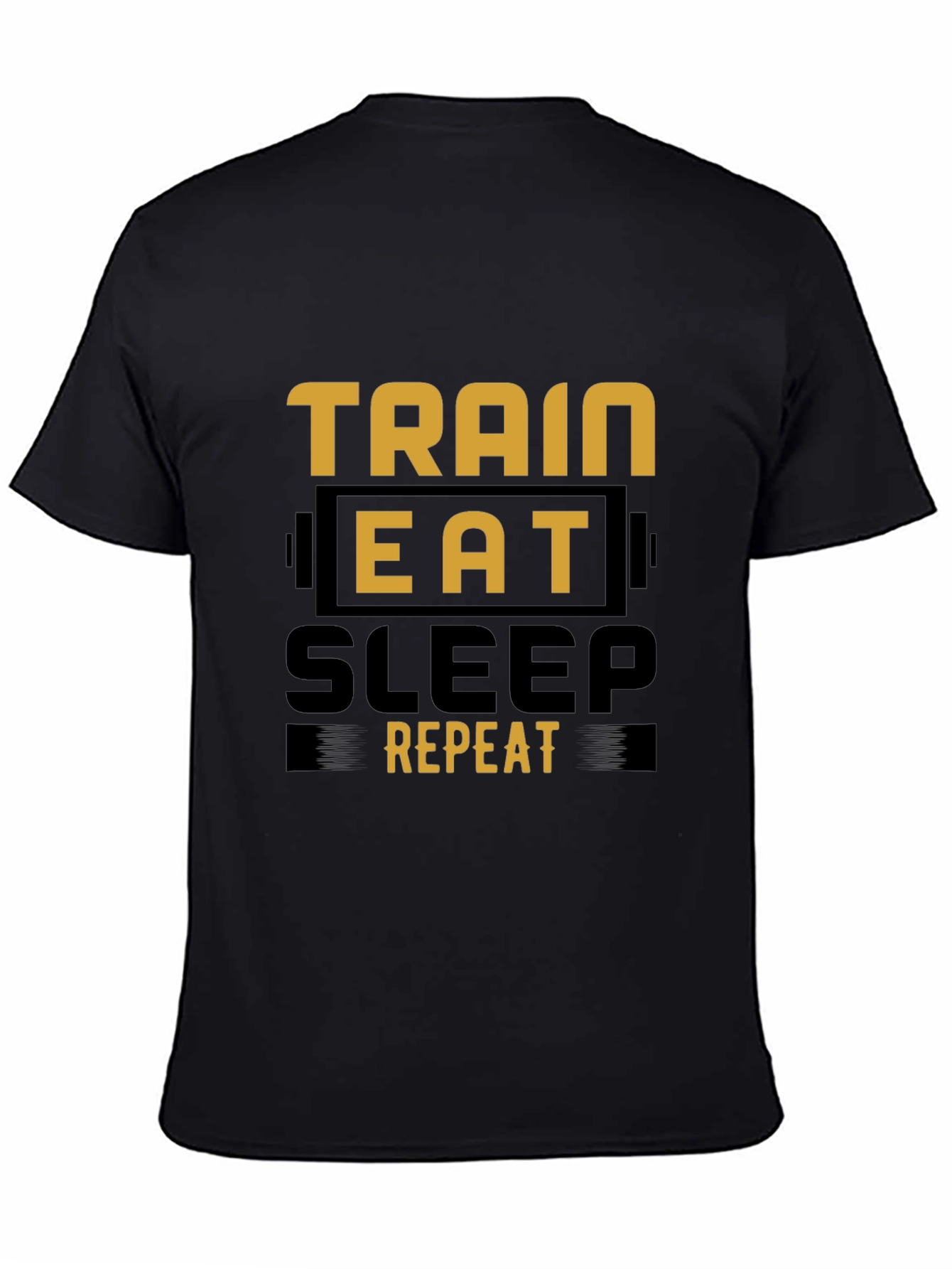 Train Eat Sleep Repeat Black Graphic Tee