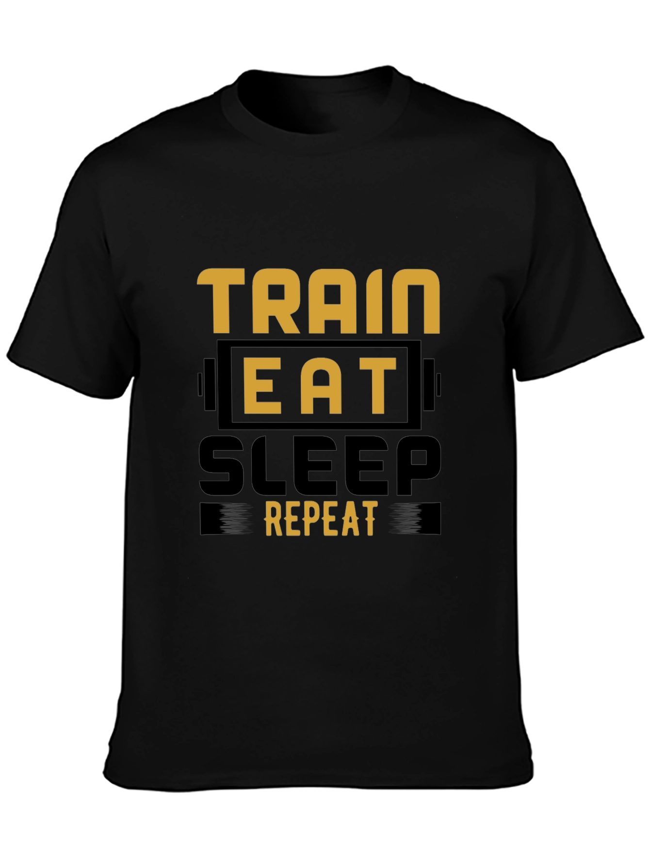 Train Eat Sleep Repeat Black Graphic Tee