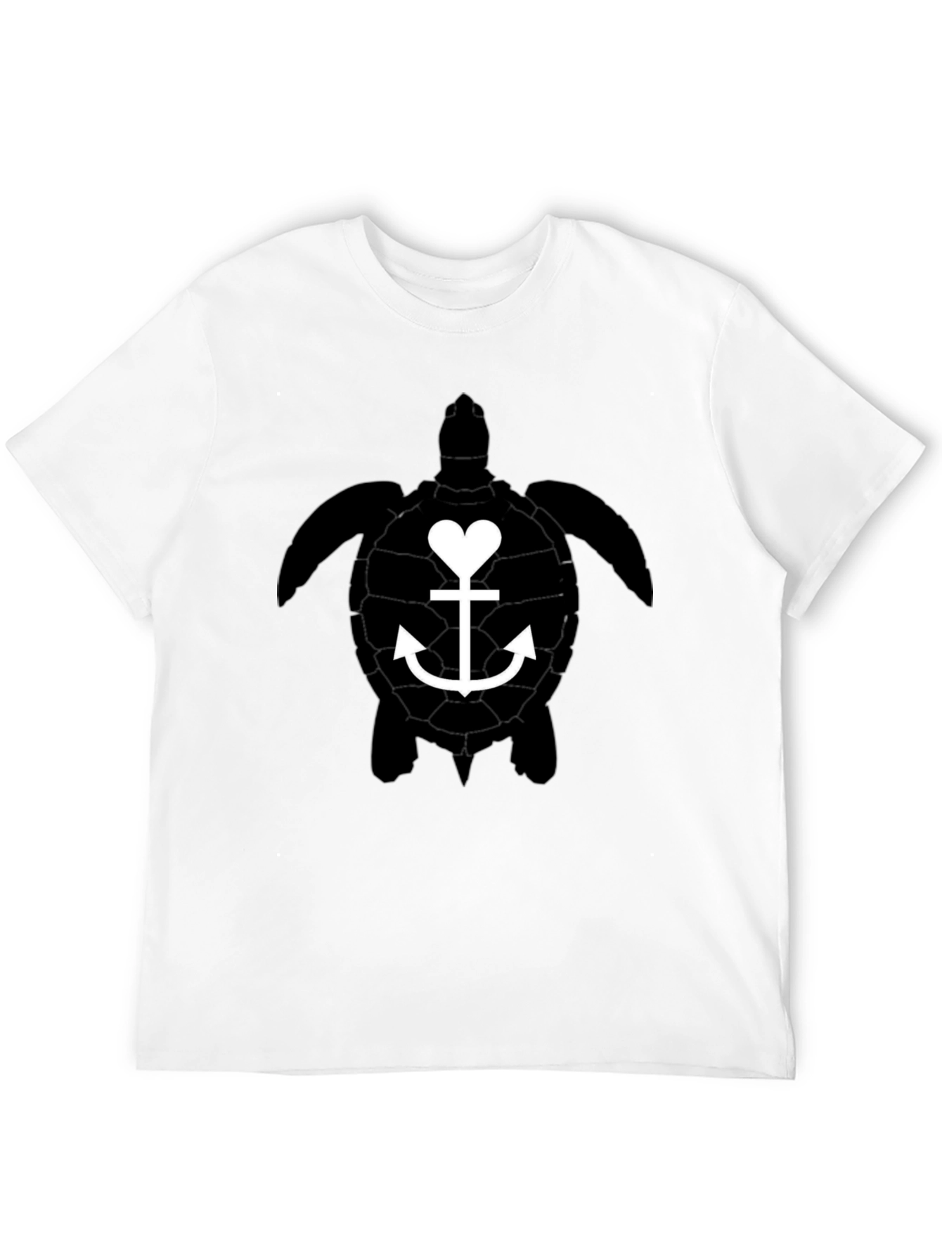 Turtle Anchor Heart Graphic Tee - Black