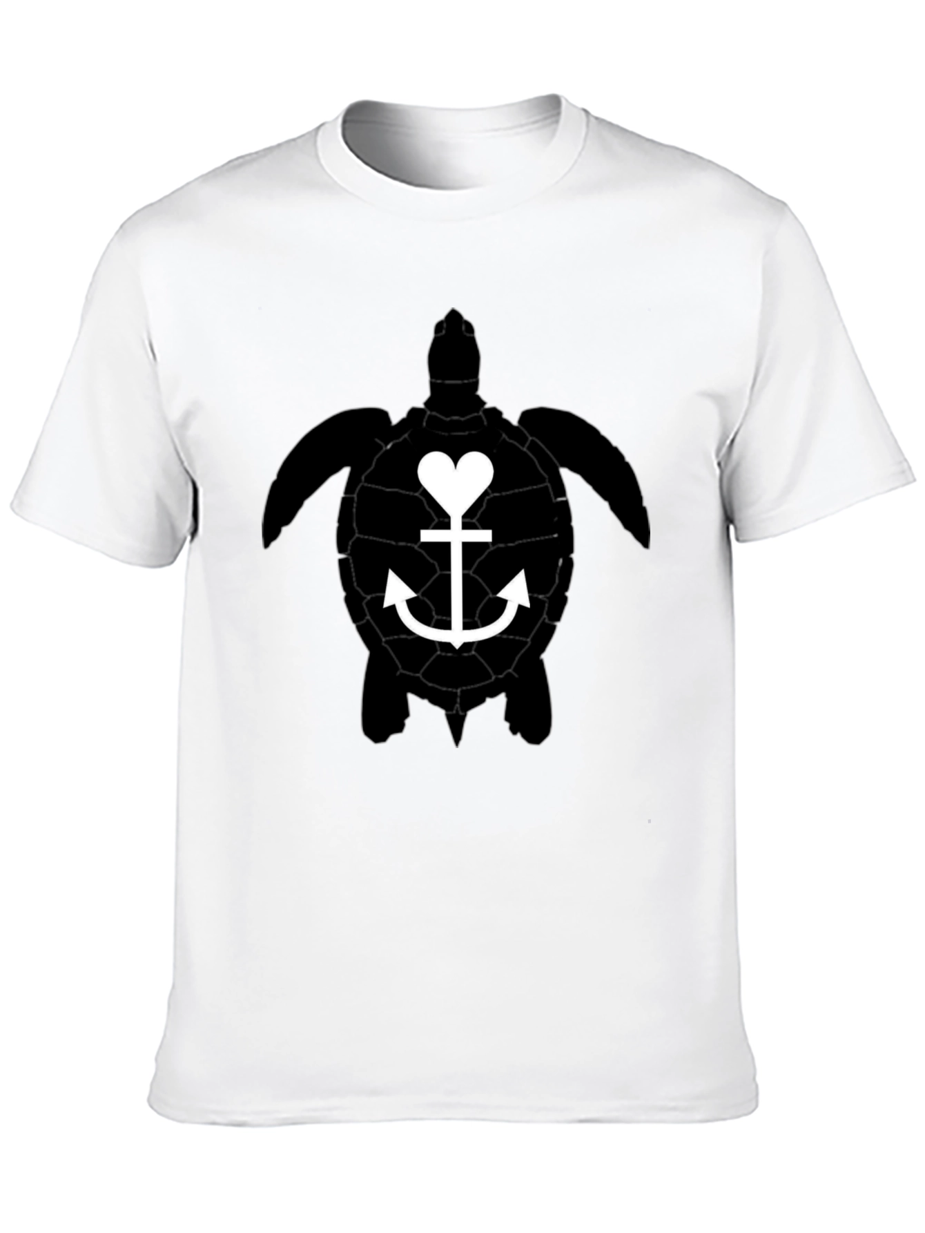 Turtle Anchor Heart Graphic Tee - Black