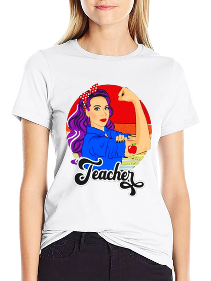 Retro Teacher T-Shirt - Empowered Womens Graphic Tee
