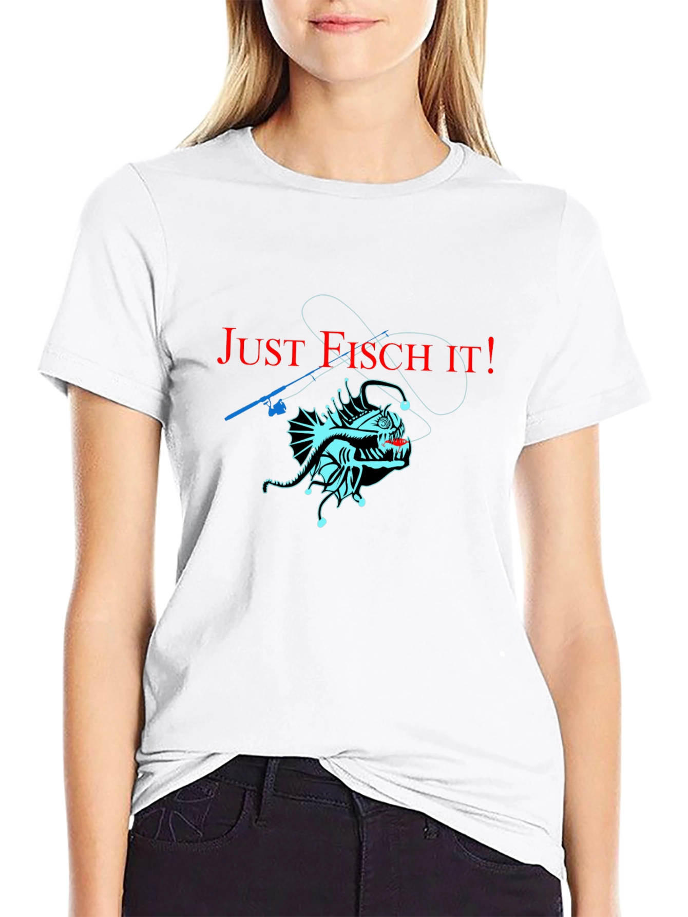 Just Fisch It! Anglerfish Graphic T-Shirt - Unique Design
