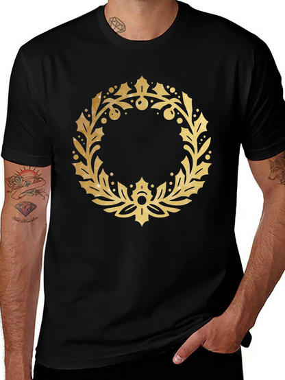 Gold Wreath Graphic Black T-Shirt