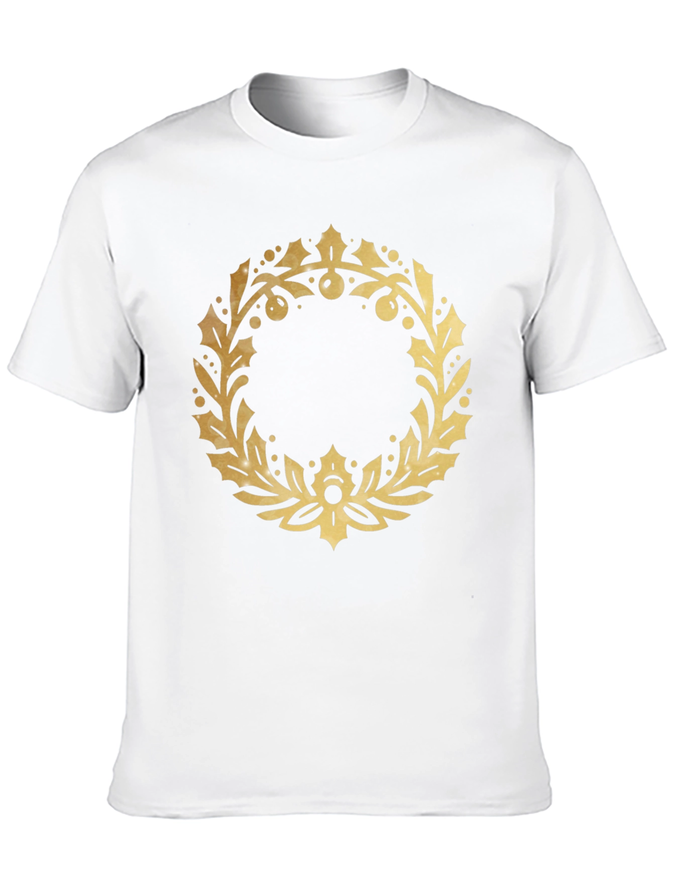Gold Wreath Graphic Black T-Shirt
