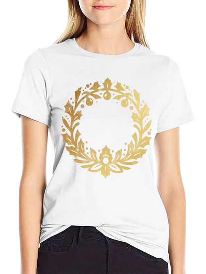 Gold Wreath Graphic Black T-Shirt