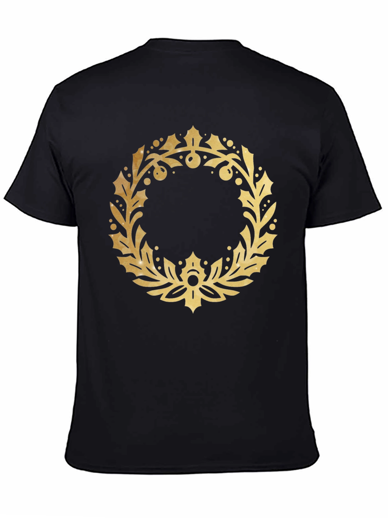 Gold Wreath Graphic Black T-Shirt