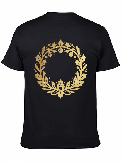 Gold Wreath Graphic Black T-Shirt