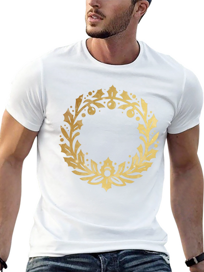 Gold Wreath Graphic Black T-Shirt