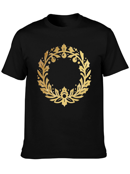 Gold Wreath Graphic Black T-Shirt